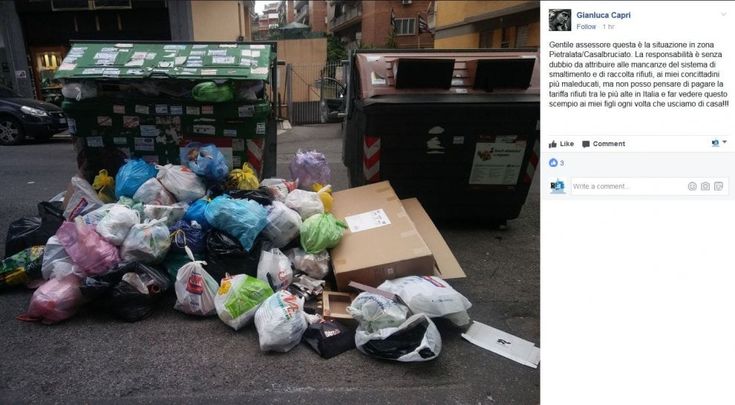 Roma, i cittadini postano le foto dei rifiuti sulla pagina Facebook dell'assessore