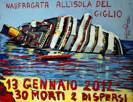 Da Ustica alla Concordia, il pittore dipinge la cronaca