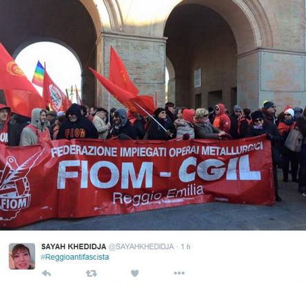 Reggio Emilia, i Twitter delle manifestazioni contro il sit in della destra 