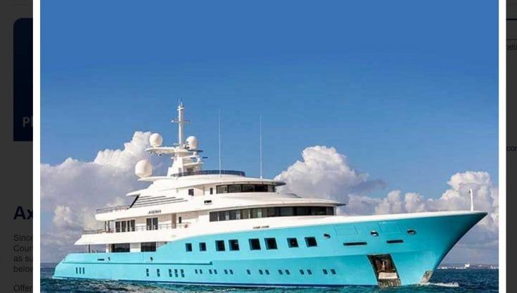 Lo yacht dell'oligarca russo Pumpyansky finisce all'asta per ripagare un prestito a JpMorgan
