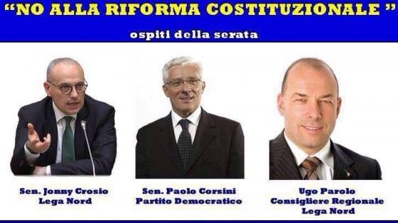 Referendum, minoranza dem e Lega Nord uniti per il No: il senatore Corsini a un convegno con il Carroccio