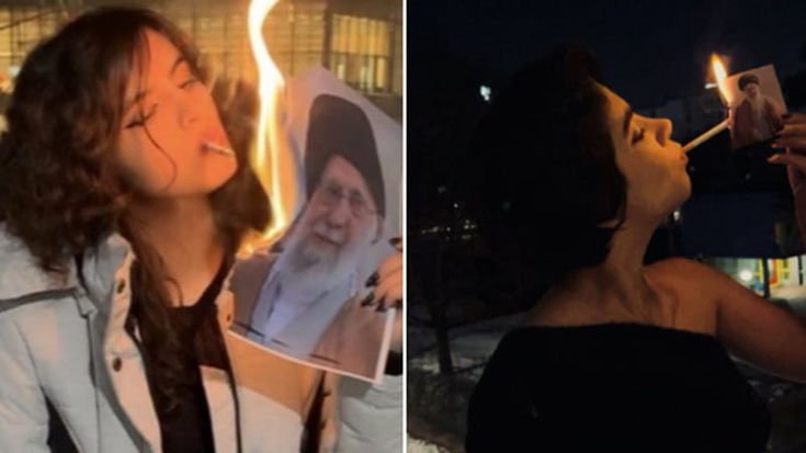 Una sigaretta accesa con la foto di Khamenei: il gesto di solidarietà delle iraniane all’estero