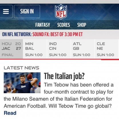 L'offerta italiana a Tebow su tutti i media Usa