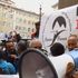 La protesta dei terremotati in piazza Montecitorio. 