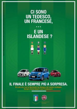 Fiat Pandazzurri in viaggio verso Bordeaux con la Nazionale di Calcio