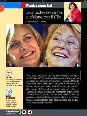 Le amiche-nemiche si sfidano per il Cile