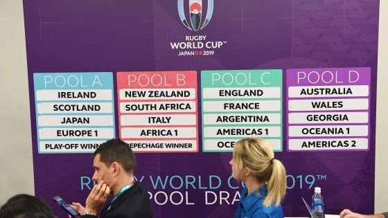 Rugby, coppa del mondo 2019: l'Italia pesca Nuova Zelanda e Sudafrica