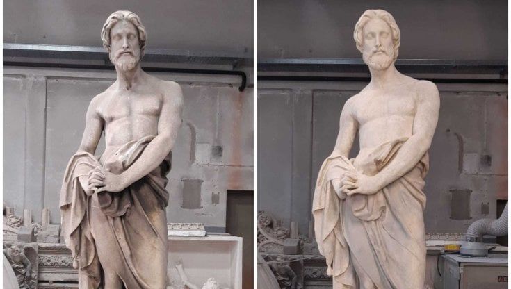 La statua di Longino lascia il Duomo di Milano e va in fabbrica