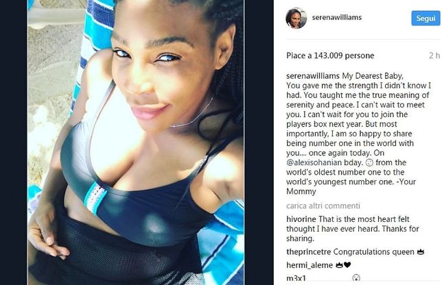 Serena Williams, lettera al figlio che nascerà: "Mi dai la forza che non sapevo di avere" 