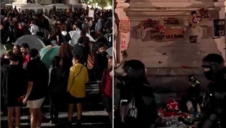 Lisbona, la protesta per la casa occupa piazza del Rossio: la polizia sgombera e arresta
