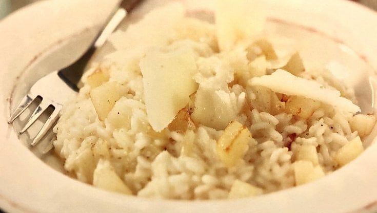 Il risotto con pecorino e pere