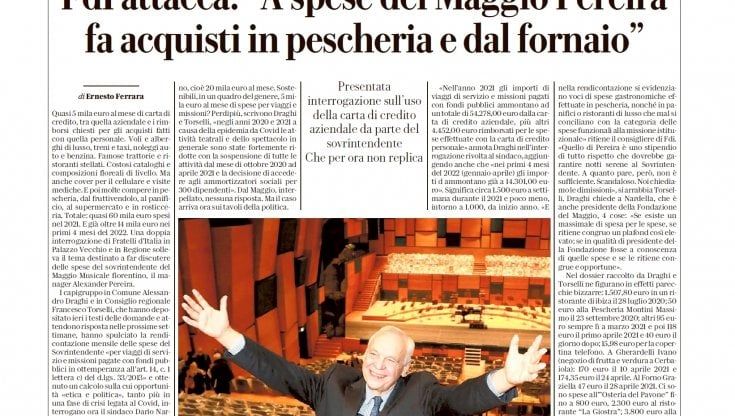 Le spese di Pereira, due questioni da risolvere per fare chiarezza