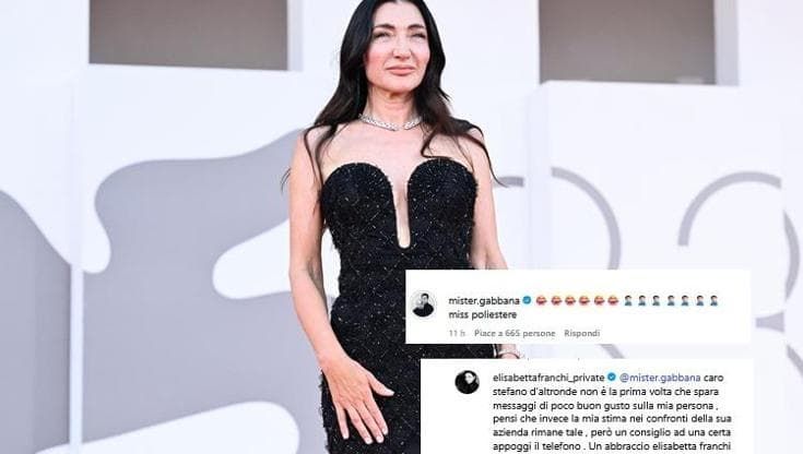 "Miss poliestere”, Gabbana punge Elisabetta Franchi che sfila alla mostra del Cinema di Venezia