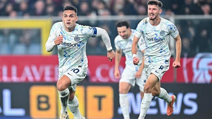 Bisseck e Lautaro lanciano l’Inter da sola al comando: 2-1 al Genoa