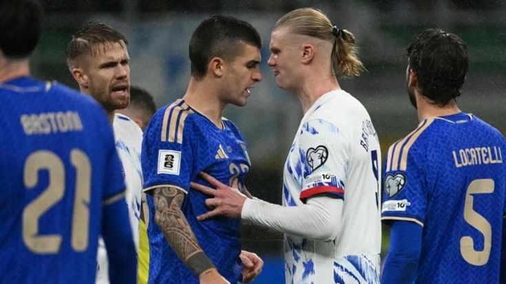 Haaland e la mano di Mancini nella doppietta all’Italia: “Mi toccava il sedere e mi ha caricato”