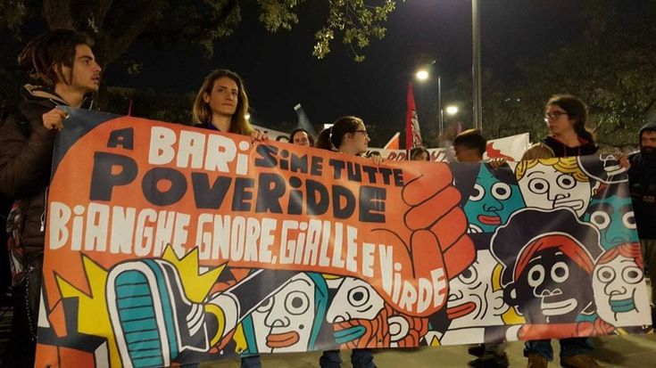 'Bianchi e neri, a Bari siamo tutti poveretti': la protesta antirazzista contro Salvini