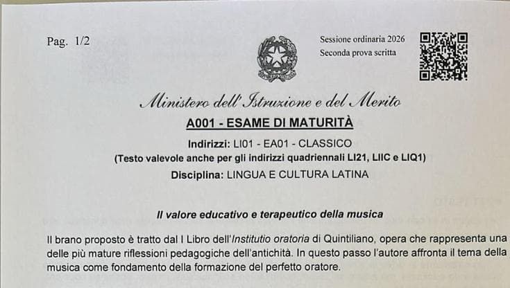 Latino alla Maturità, ecco il testo della versione di Quintiliano