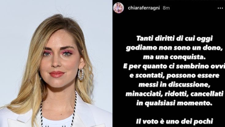 Chiara Ferragni e l'appello a cinque giorni dalle elezioni: "Votate per difendere i diritti e non far tornare indietro l'Italia"