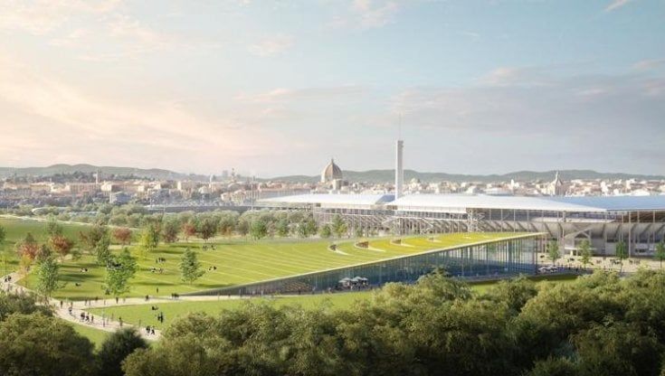 Due colline di erba su due vele, cambia l’area intorno al nuovo stadio di Firenze