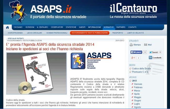 L'Asaps lancia la nuova campagna di iscrizioni