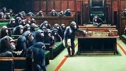 Brexit, l'opera premonitrice di Banksy: scimpanzé nel Parlamento britannico