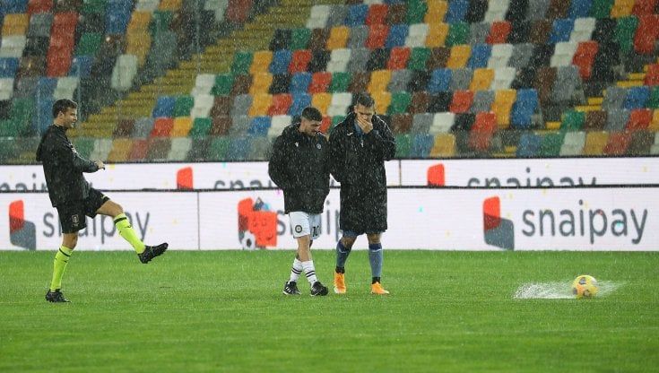 Udinese-Atalanta rinviata: troppa pioggia, campo allagato