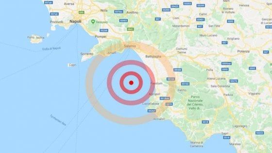 Scossa di terremoto nel golfo di Salerno