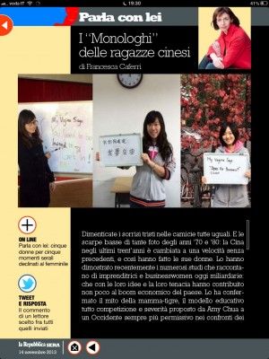 I "Monologhi" delle ragazze cinesi