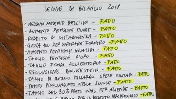Manovra, Di Maio e la lista delle cose fatte: ecco cosa c'è di vero