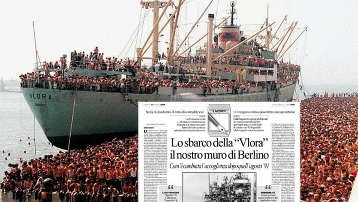 Lo sbarco della Vlora, il nostro muro di Berlino