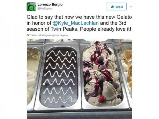 Gelato, il gusto "Twin Peaks" piace al detective Dale Cooper