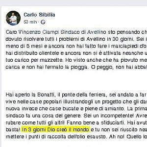 Avellino, nuova gaffe del grillino Sibilia: “Dio creò il mondo in tre giorni...”