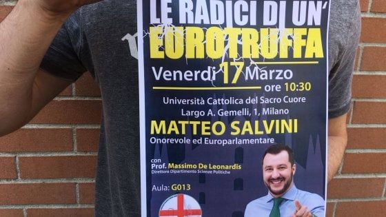 Milano, Salvini alla Cattolica attacca: "Dopo de Magistris, hanno provato a censurarmi"