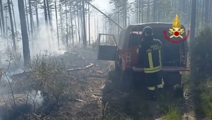 Incendio nei boschi del Mugello, le fiamme spinte dal vento
