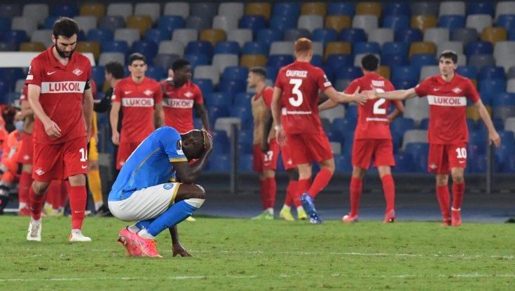 Napoli-Spartak Mosca 2-3: Elmas segna dopo 13'', ma gli azzurri restano in dieci e vengono ribaltati