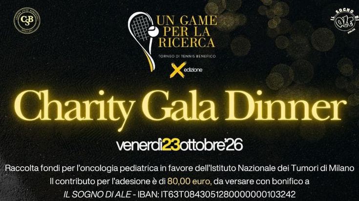 Due giorni di tennis e solidarietà per aiutare la ricerca nel campo dell’oncologia pediatrica