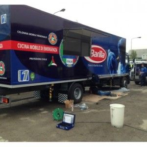 Emergenze, arriva la cucina mobile della Barilla