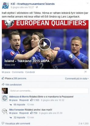 Pescara, sfuma la A: tifosi "invadono" pagina Fb della nazionale islandese