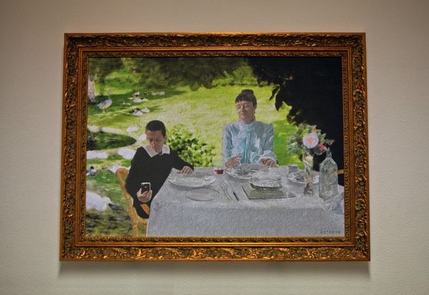 Il falso De Nittis: 'Colazione in giardino' col selfie
