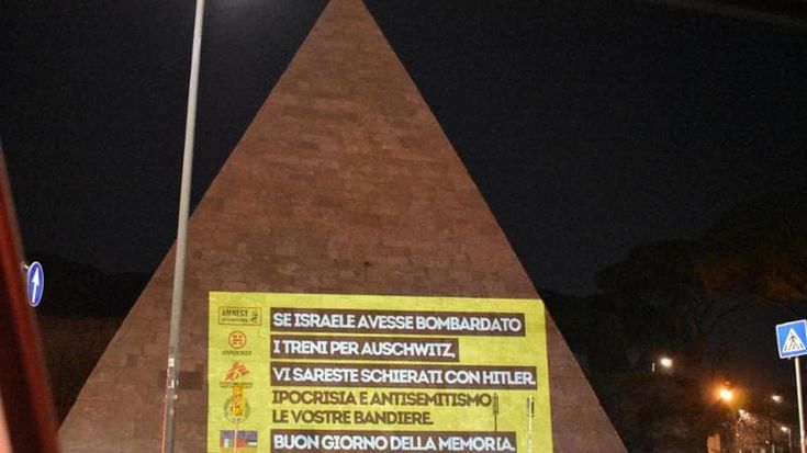 Giorno della memoria, le frasi sulla Piramide di Roma scuotono la città nel giorno del ricordo