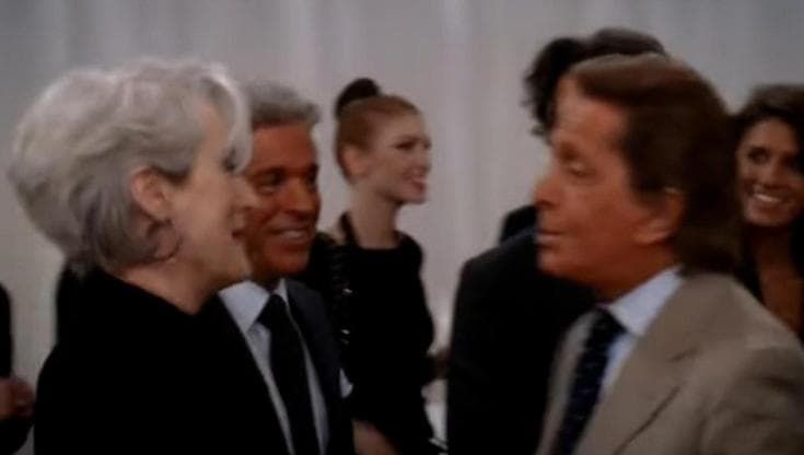 Valentino, il cameo ne "Il diavolo veste Prada" con Meryl Streep e l'amica Anne Hathaway