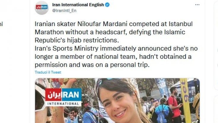 Iran, pattinatrice gareggia senza velo: "Non era autorizzata"