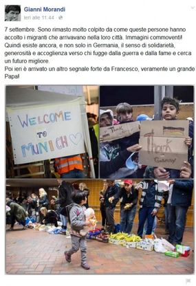 Gianni Morandi: "Ospitare i profughi in casa? Ci sto pensando"