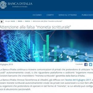 Farsi da sé la propria moneta, Bankitalia torna a mettere in guardia dagli "euro scritturali"