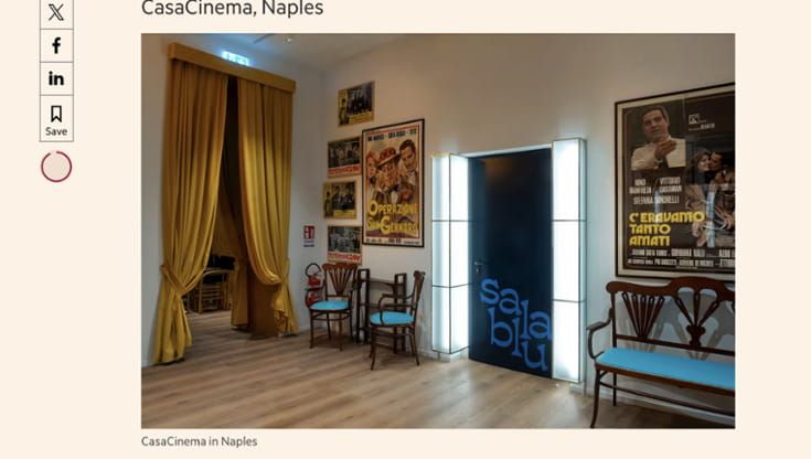 Per il Financial Times CasaCinema è uno dei 24 cinema mozzafiato al mondo
