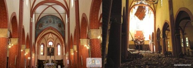 Il Duomo di Mirandola, prima e dopo il crollo