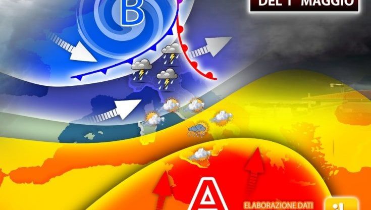 Primo maggio, previsioni meteo: l'Italia divisa in due