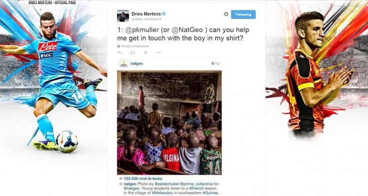 Mertens a National Geographic: "Mi aiutate a trovare questo mio tifoso in Guinea?" E il fotografo gli risponde: "Ti aiuto io"