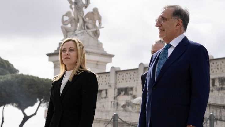 La linea del Piave di Meloni in un 25 aprile durato solo 10 minuti
