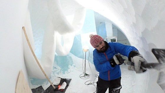 Perron, il valsusino che scolpisce hotel di ghiaccio in Svezia